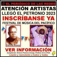 <strong>ATENCIÓN ARTISTAS: INSCRÍBANSE YA, AL PETRONIO ÁLVAREZ, 2023. VER INFORMACIÓN.</strong>
